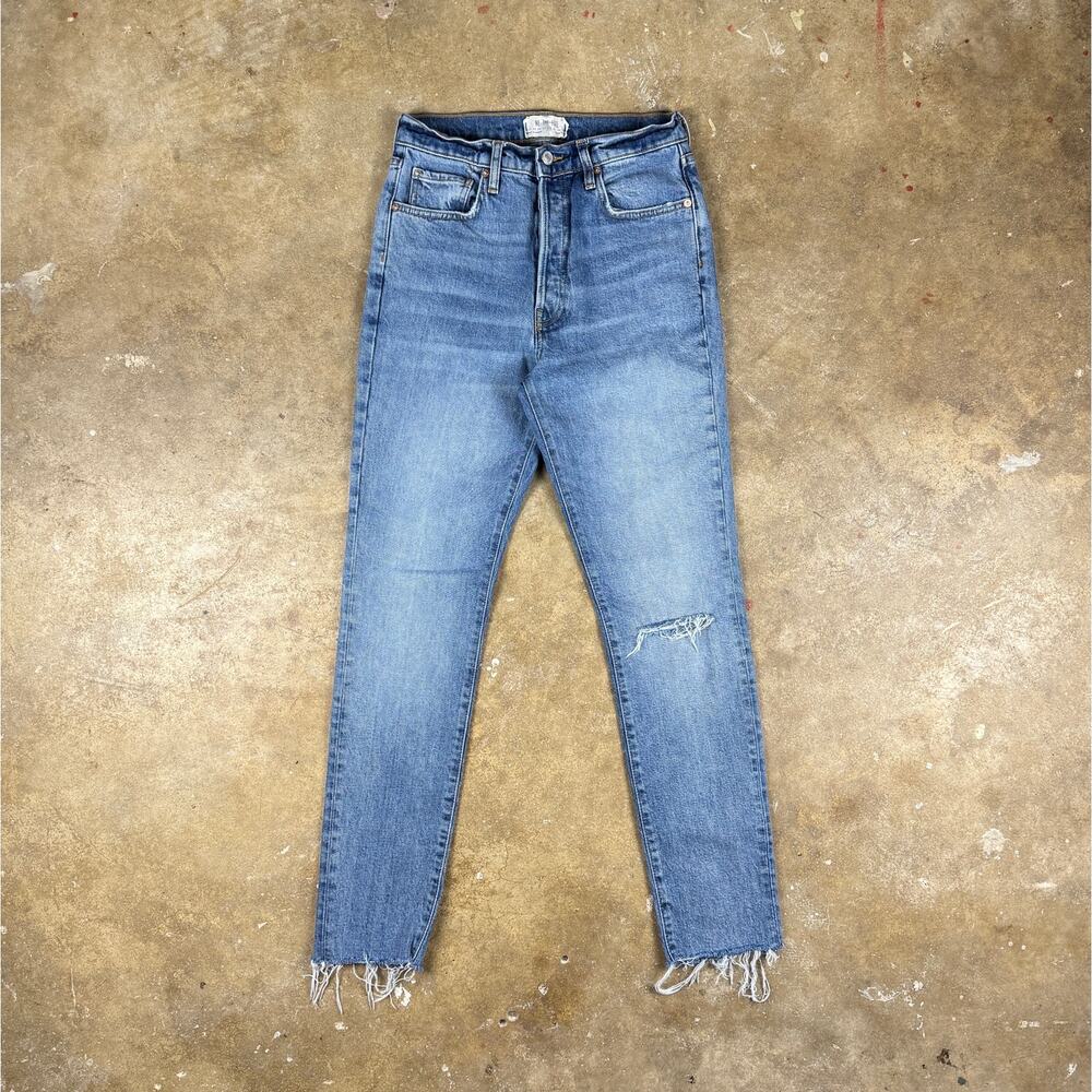 Free People‎ We The Free Distressed Raw Hem Jeans Women’s Size 28 Light Wash